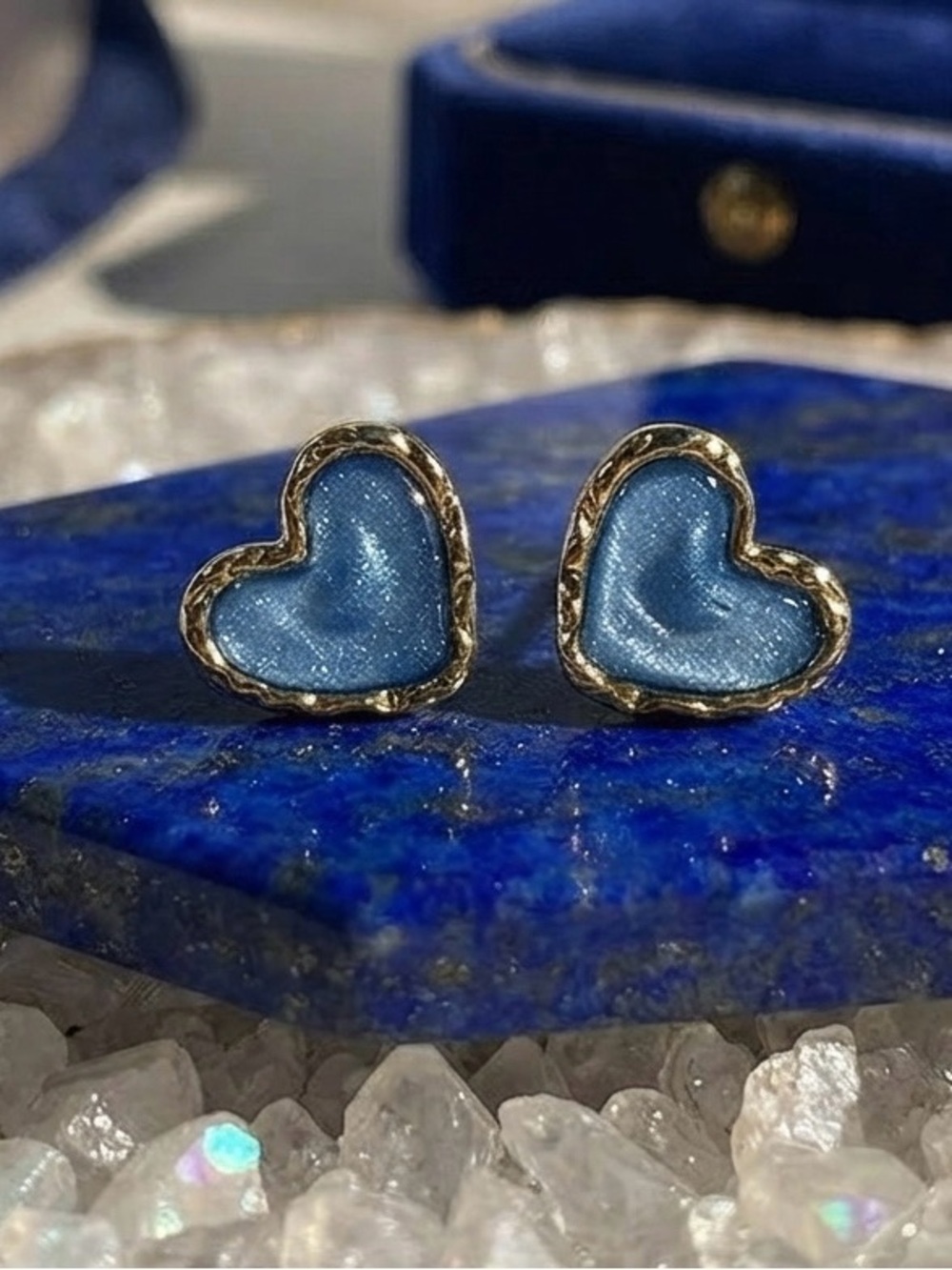 Blue Heart Enamel Stud Earrings. Women’s jewelry. NWT! 3 for $10.